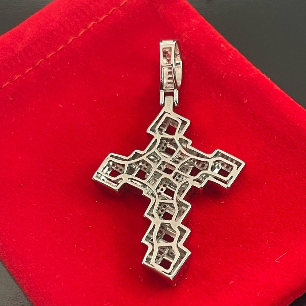 Solid 925 Silver Cross Pendant Plata - image 3